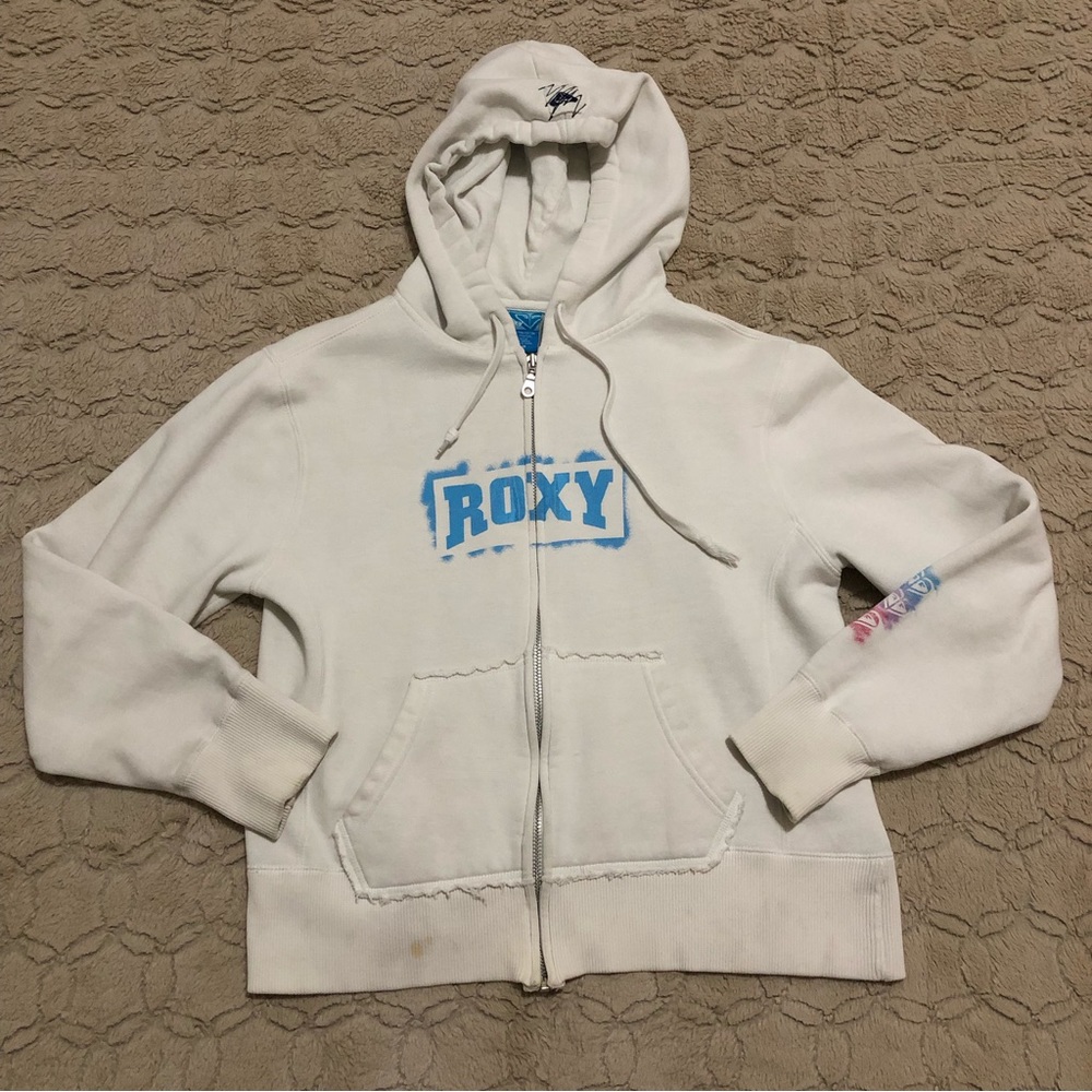 Roxy Cropped Zip Up Hoodie Jacket - Picture 2 of 3